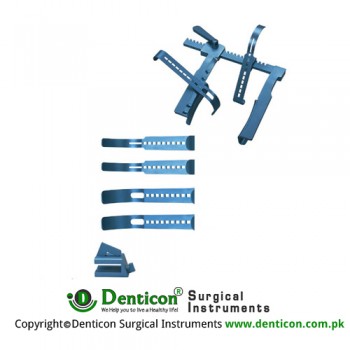 Carpentier Mitral Valve Retractor Arm length is 200mm,Curved Consists of: 15mm Malleable narrow 25mm Malleable wide Blade Median blade with slider